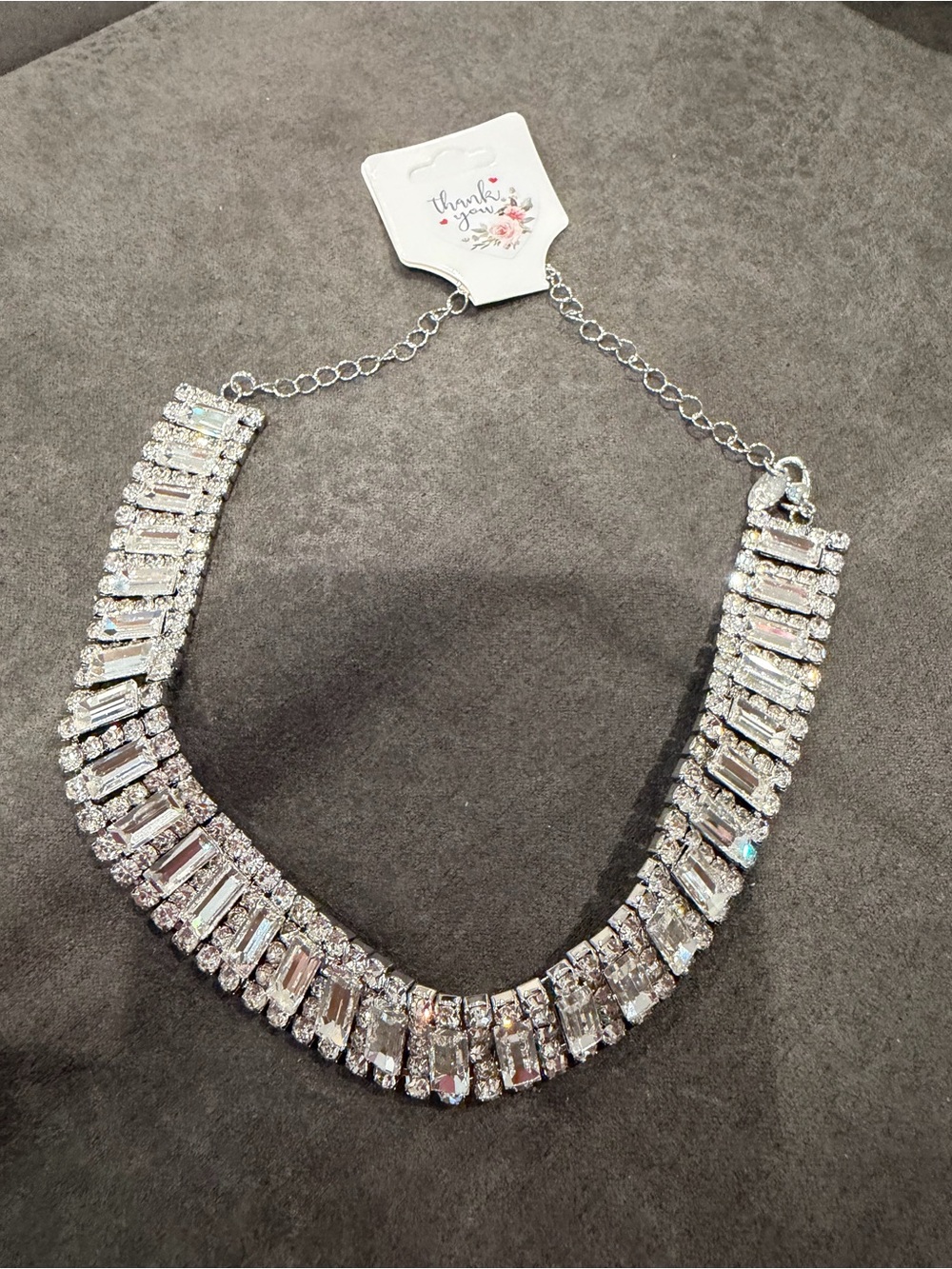 Kohl's Silver Crystal Collar Necklace